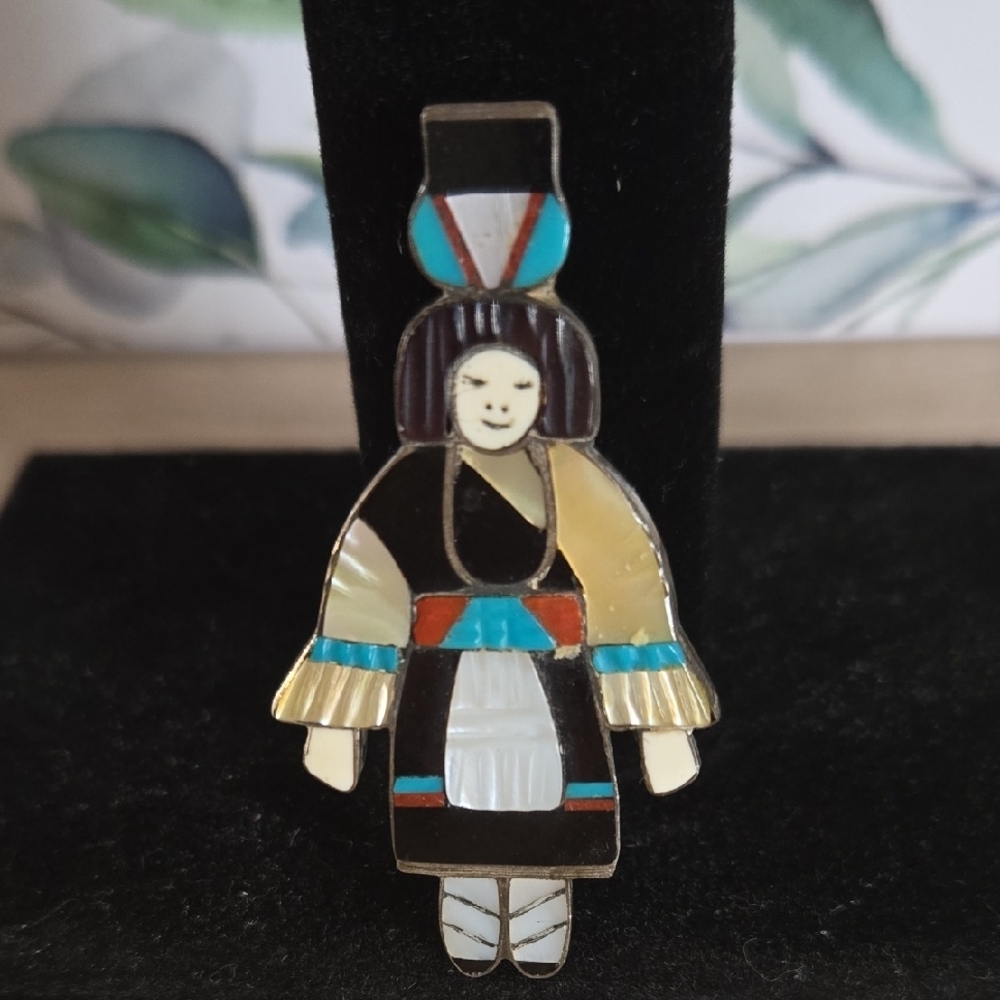 Madeline Beyuka Inlay Zuni Brooch/Pendant
